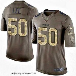 Stunning Mens Nike Dallas Cowboys 50 Sean Lee Limited Green Salute to Service NFL Jersey