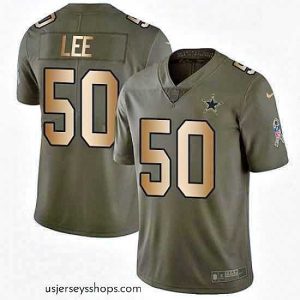 Sensational Mens Nike Dallas Cowboys 50 Sean Lee Limited OliveGold 2017 Salute to Service NFL Jersey