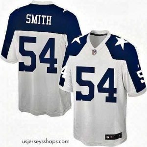 Glamorous Mens Nike Dallas Cowboys 54 Jaylon Smith Game White Throwback Alternate NFL Jersey