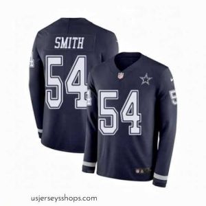 Glamorous Mens Nike Dallas Cowboys 54 Jaylon Smith Limited Navy Blue Therma Long Sleeve NFL Jersey