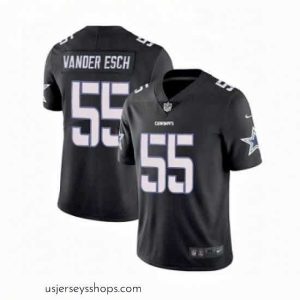 Stunning Mens Nike Dallas Cowboys 55 Leighton Vander Esch Limited Black Rush Impact NFL Jersey