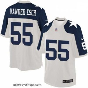 Stunning Mens Nike Dallas Cowboys 55 Leighton Vander Esch Limited White Throwback Alternate NFL Jersey