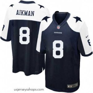 Glamorous Mens Nike Dallas Cowboys 8 Troy Aikman Game Navy Blue Throwback Alternate NFL Jersey