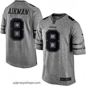 Glamorous Mens Nike Dallas Cowboys 8 Troy Aikman Limited Gray Gridiron NFL Jersey