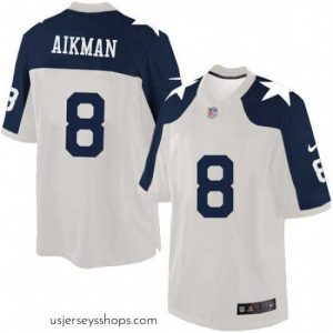 Exquisite Mens Nike Dallas Cowboys 8 Troy Aikman Limited White Throwback Alternate NFL Jersey