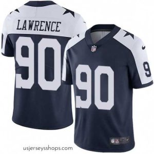 Stunning Mens Nike Dallas Cowboys 90 Demarcus Lawrence Navy Blue Throwback Alternate Vapor Untouchable Limited Player NFL Jersey