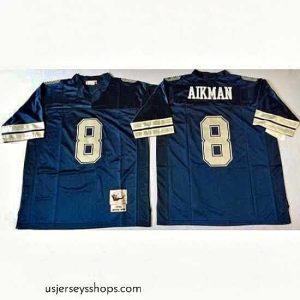 Exquisite Mitchell Ness cowboys #8 Throwback Stitched NFL Jerseys