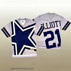 Magnificent NFL Dallas Cowboys 21 Ezekiel Elliott White Mitchell  26 Nell Big Face Fashion Limited NFL Jersey