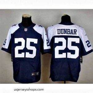 Sensational New Dallas Cowboys #25 Dunbar Blue Thanksgiving Throwback Mens Stitched NFL Elite Jersey