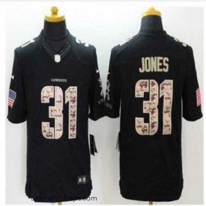 Captivating New Dallas Cowboys #31 Byron Jones Black Men's Stitched NFL Limited Salute to Service Jersey