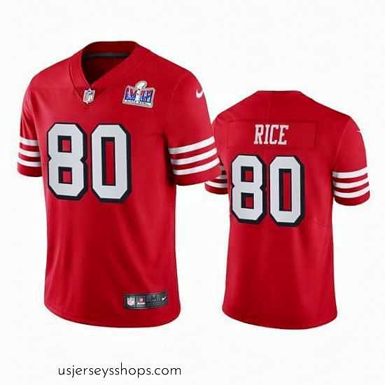 Alluring Nike 49ers 80 Jerry Rice Red Rush Stitched NFL Vapor Untouchable Limited 2024 Super Bowl LVIII Jersey