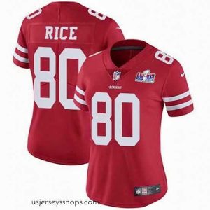 Stunning Nike 49ers 80 Jerry Rice Red Team Color Stitched NFL Vapor Untouchable Limited 2024 Super Bowl LVIII Jersey