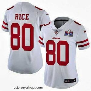 Exquisite Nike 49ers 80 Jerry Rice White Stitched NFL Vapor Untouchable Limited 2024 Super Bowl LVIII Jersey