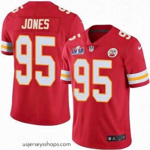Glamorous Nike Chiefs 95 Chris Jones Red Team Color Bound Stitched NFL Vapor Untouchable Limited 2024 Super Bowl LVIII Jersey