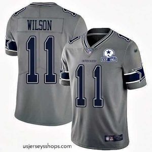 Glamorous Nike Cowboys 11 Cedrick Wilson Gray Stitched With Established In 1960 Patch NFL Limited Inverted Legend Jersey