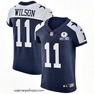 Sensational Nike Cowboys 11 Cedrick Wilson Navy Blue Thanksgiving Stitched With Established In 1960 Patch NFL Vapor Untouchable Throwback Elite Jersey