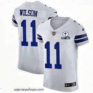 Magnificent Nike Cowboys 11 Cedrick Wilson White Stitched With Established In 1960 Patch NFL New Elite Jersey