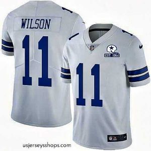 Captivating Nike Cowboys 11 Cedrick Wilson White Stitched With Established In 1960 Patch NFL Vapor Untouchable Limited Jersey