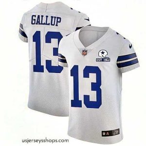 Exquisite Nike Cowboys 13 Michael Gallup White Stitched With Established In 1960 Patch NFL New Elite Jersey