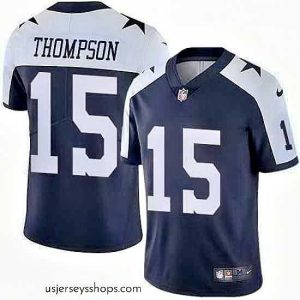 Alluring Nike Cowboys 15 Deonte Thompson Navy Throwback Vapor Untouchable Limited Jersey
