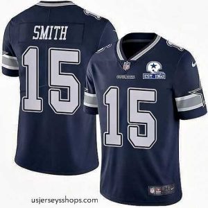 Sensational Nike Cowboys 15 Devin Smith Navy Blue Team Color Stitched With Established In 1960 Patch NFL Vapor Untouchable Limited Jersey
