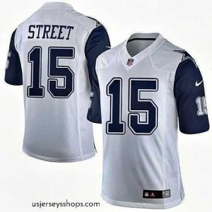Stunning Nike Cowboys #15 Devin Street White Mens Stitched NFL Limited Rush Jerseys