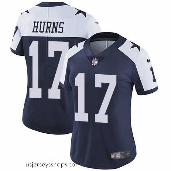Enchanting Nike Cowboys #17 Allen Hurns Navy Blue Thanksgiving Womens Stitched NFL Vapor Untouchable Limited Throwback Jersey