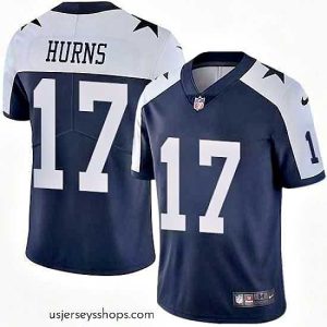 Glamorous Nike Cowboys #17 Allen Hurns Navy Blue Thanksgiving Stitched NFL Vapor Untouchable Limited Throwback Jersey