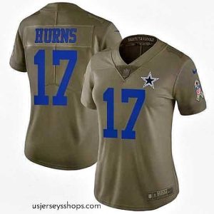 Sensational Nike Cowboys #17 Allen Hurns Olive Womens Stitched NFL Limited 2017 Salute to Service Jersey