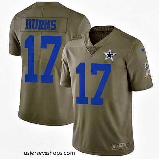 Exquisite Nike Cowboys #17 Allen Hurns Olive Stitched NFL Limited 2017 Salute to Service Jersey