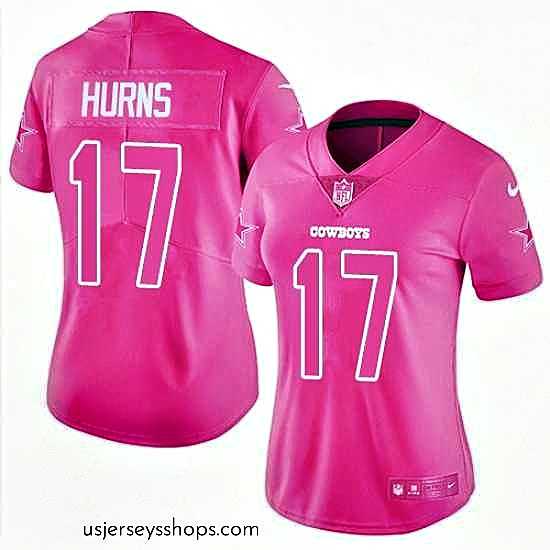 Sensational Nike Cowboys #17 Allen Hurns Pink Womens Stitched NFL Limited Rush Fashion Jersey
