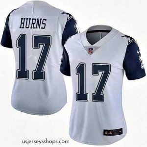 Captivating Nike Cowboys #17 Allen Hurns White Womens Stitched NFL Limited Rush Jersey