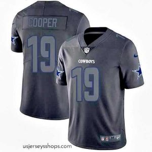 Magnificent Nike Cowboys #19 Amari Cooper Black Stitched NFL Limited Rush Impact Jersey