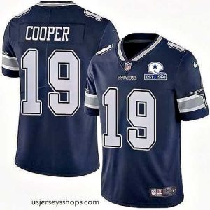 Magnificent Nike Cowboys 19 Amari Cooper Navy Blue Team Color Stitched With Established In 1960 Patch NFL Vapor Untouchable Limited Jersey