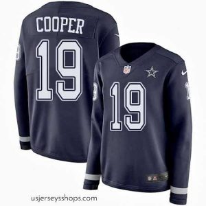Stellar Nike Cowboys #19 Amari Cooper Navy Blue Team Color Women