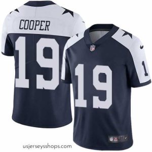 Magnificent Nike Cowboys #19 Amari Cooper Navy Blue Thanksgiving Stitched NFL Vapor Untouchable Limited Throwback Jersey