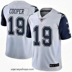 Glamorous Nike Cowboys #19 Amari Cooper White Stitched NFL Limited Rush Jersey