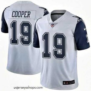 Stellar Nike Cowboys #19 Amari Cooper White Stitched NFL Limited Rush Jersey