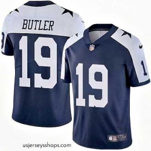 Magnificent Nike Cowboys #19 Brice Butler Navy Blue Thanksgiving Mens Stitched NFL Vapor Untouchable Limited Throwback Jersey