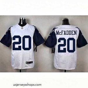 Breathtaking Nike Cowboys #20 Darren McFadden White Mens Stitched NFL Elite Rush Jerseys