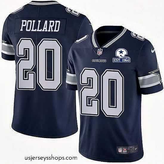 Exquisite Nike Cowboys 20 Tony Pollard Navy Blue Team Color Stitched With Established In 1960 Patch NFL Vapor Untouchable Limited Jersey
