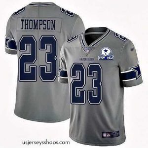 Exquisite Nike Cowboys 23 Darian Thompson Gray Stitched With Established In 1960 Patch NFL Limited Inverted Legend Jersey