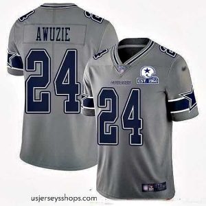 Exquisite Nike Cowboys 24 Chidobe Awuzie Gray Stitched With Established In 1960 Patch NFL Limited Inverted Legend Jersey