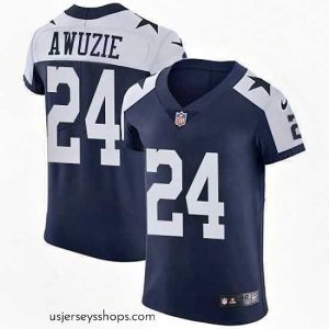 Exquisite Nike Cowboys #24 Chidobe Awuzie Navy Blue Thanksgiving Mens Stitched NFL Vapor Untouchable Throwback Elite Jersey