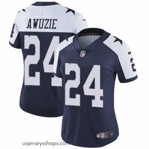 Alluring Nike Cowboys #24 Chidobe Awuzie Navy Blue Thanksgiving Womens Stitched NFL Vapor Untouchable Limited Throwback Jersey