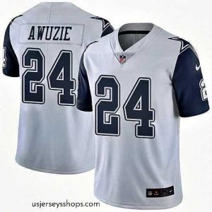 Breathtaking Nike Cowboys #24 Chidobe Awuzie White Stitched NFL Limited Rush Jersey