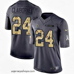 Alluring Nike Cowboys #24 Morris Claiborne Black Stitched NFL Limited 2016 Salute to Service Jersey