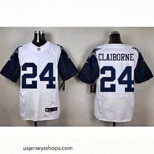 Captivating Nike Cowboys #24 Morris Claiborne White Mens Stitched NFL Elite Rush Jerseys