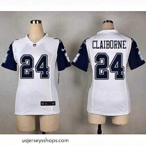 Enchanting Nike Cowboys 24 Morris Claiborne White Womens Stitched NFL Elite Rush Jersey