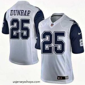 Glamorous Nike Cowboys #25 Lance Dunbar White Mens Stitched NFL Limited Rush Jerseys
